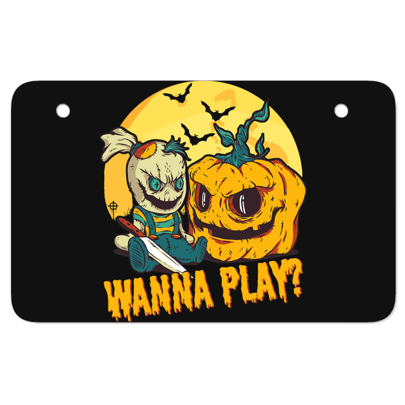 Scary Horror Doll Funny Halloween Horror Costume Atv License Plate | Artistshot