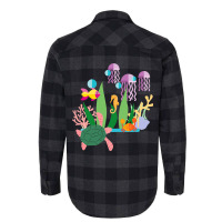 Seahorse Fish Sea Turtle Sea Crab And Jellyfish Flannel Shirt | Artistshot