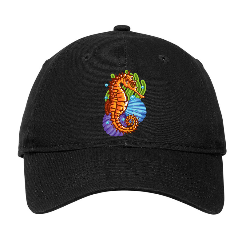 Seahorse Marine Ocean Wildlife Nature Animal Coral Adjustable Cap by AltheaCorrigan | Artistshot