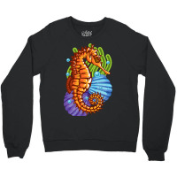 Seahorse Marine Ocean Wildlife Nature Animal Coral Crewneck Sweatshirt | Artistshot