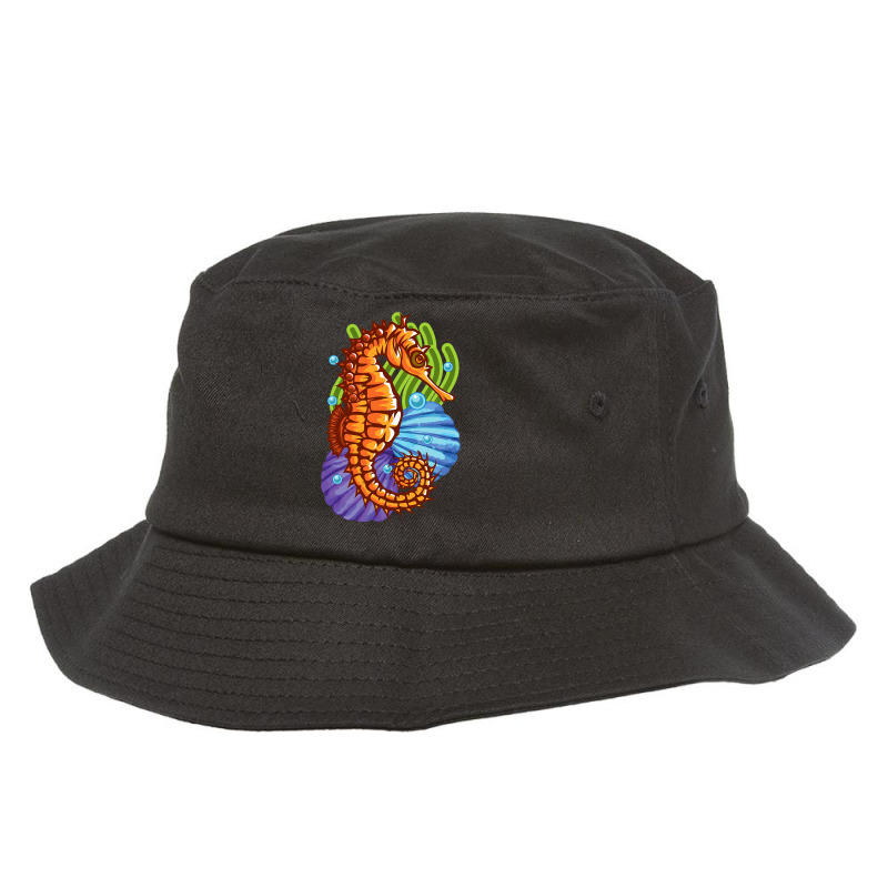 Seahorse Marine Ocean Wildlife Nature Animal Coral Bucket Hat by AltheaCorrigan | Artistshot