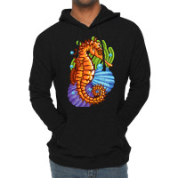 Seahorse Marine Ocean Wildlife Nature Animal Coral Lightweight Hoodie | Artistshot