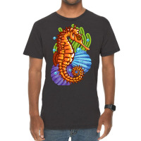 Seahorse Marine Ocean Wildlife Nature Animal Coral Vintage T-shirt | Artistshot