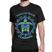 Satellite Beach Florida Vacation Colorful Turtle Classic T-shirt | Artistshot