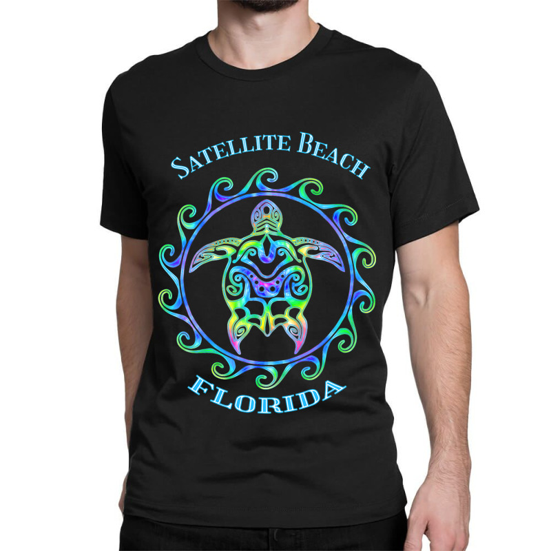 Satellite Beach Florida Vacation Colorful Turtle Classic T-shirt by JanChao | Artistshot