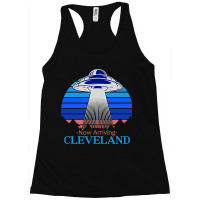 Spaceship Now Arriving Cleveland Ohio I Believe In Racerback Tank | Artistshot