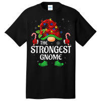 Strongest Gnome Buffalo Red Plaid Matching Family Christmas Basic T-shirt | Artistshot