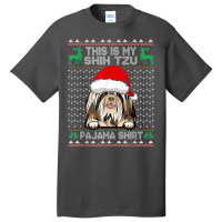 This Is My Christmas Pajama Shirt Shih Tzu Santa Basic T-shirt | Artistshot