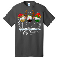 Three Glasses Of Wine Buffalo Plaid Red Leopard Funny Xmas Basic T-shirt | Artistshot