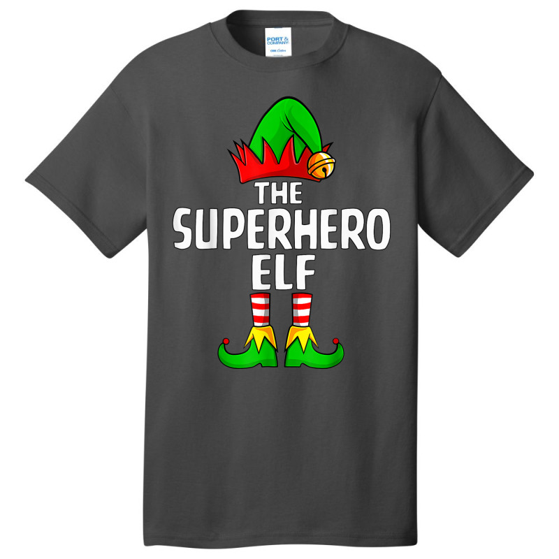 Superhero Elf Matching Family Group Christmas Party Pajama Basic T-shirt | Artistshot