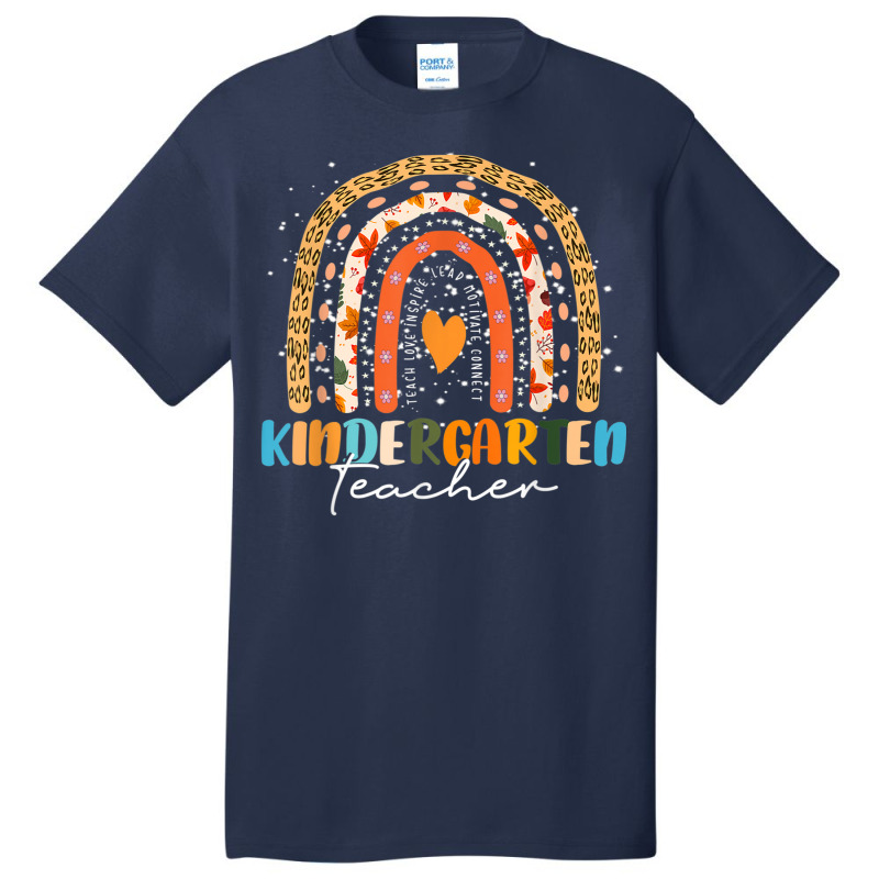 Kindergarten Teacher Teach Love Boho Rainbow Thanksgiving Basic T-shirt | Artistshot