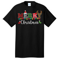 Merry Christmas Leopard Buffalo Red Plaid Kids Men Women Basic T-shirt | Artistshot