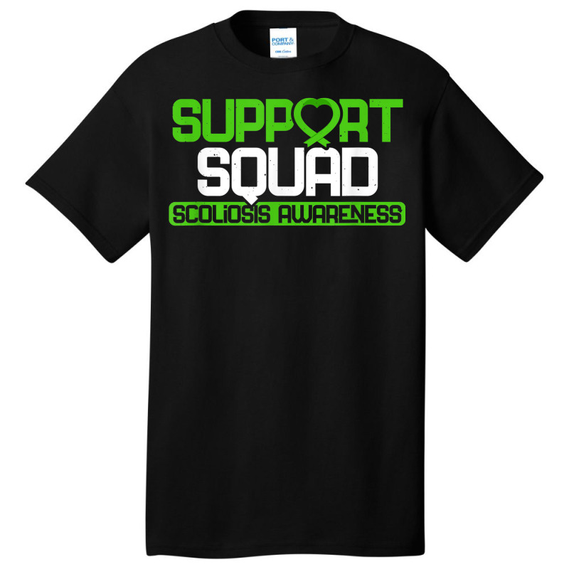 Scoliosis Support Squad Spine Surgery Recovery Green Ribbon Basic T-shirt | Artistshot