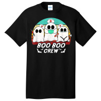 Boo Boo Crew Funny Nurse Halloween Ghost Costume Rn Vintage Basic T-shirt | Artistshot