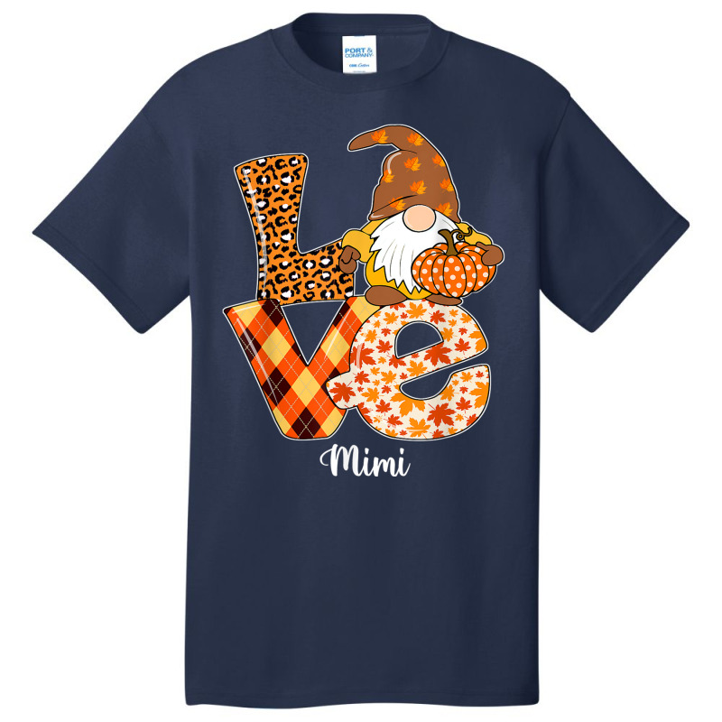 Love Gnome Pumpkin Mimi Thanksgiving Group Matching Basic T-shirt by Sapphire | Artistshot