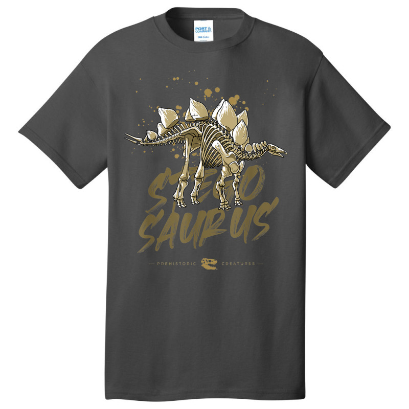 Stegosaurus Skeleton Paleontologist Fossil Dino Lovers Basic T-shirt | Artistshot