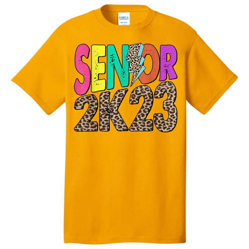 Senior 2k23 Leopard Lightning Bolt Class Of 2023 Graduation Basic T-shirt by Fashaza | Artistshot