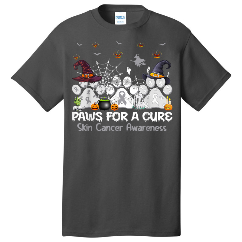 Paws For A Cure Skin Cancer Awareness Halloween Basic T-shirt | Artistshot