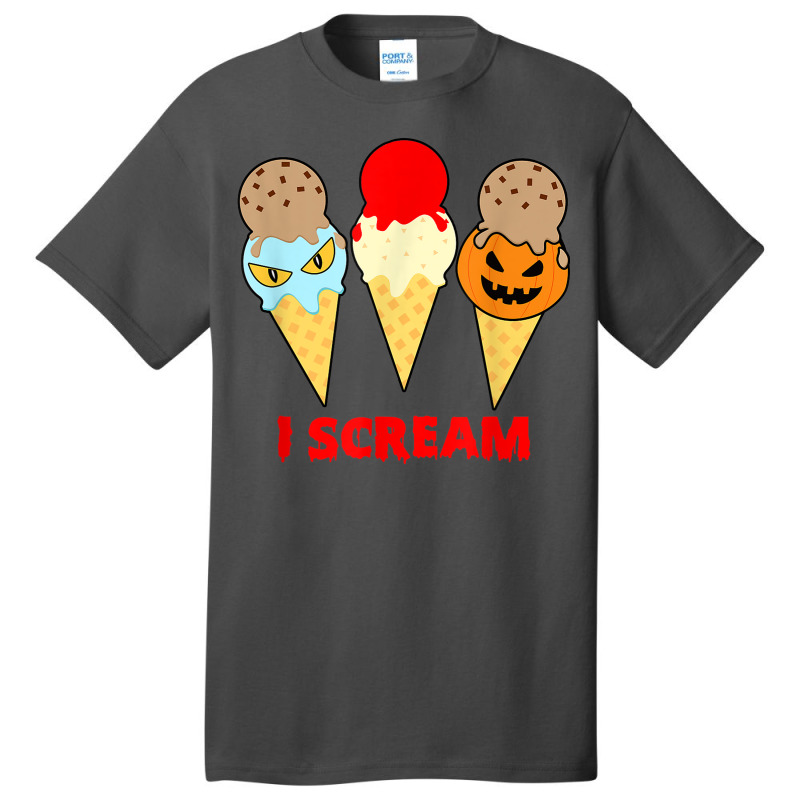 Womens Scary Spooky Halloween Scream Design Basic T-shirt by Renew | Artistshot