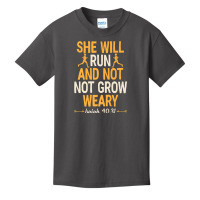 She Will Run And Not Grow Weary Isaiah 40 31 Bible Running Premium T S Basic Youth T-shirt | Artistshot