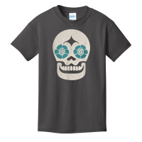 Vintage Sugar Skull Hand Illustration Minmalist Calavera Basic Youth T-shirt | Artistshot