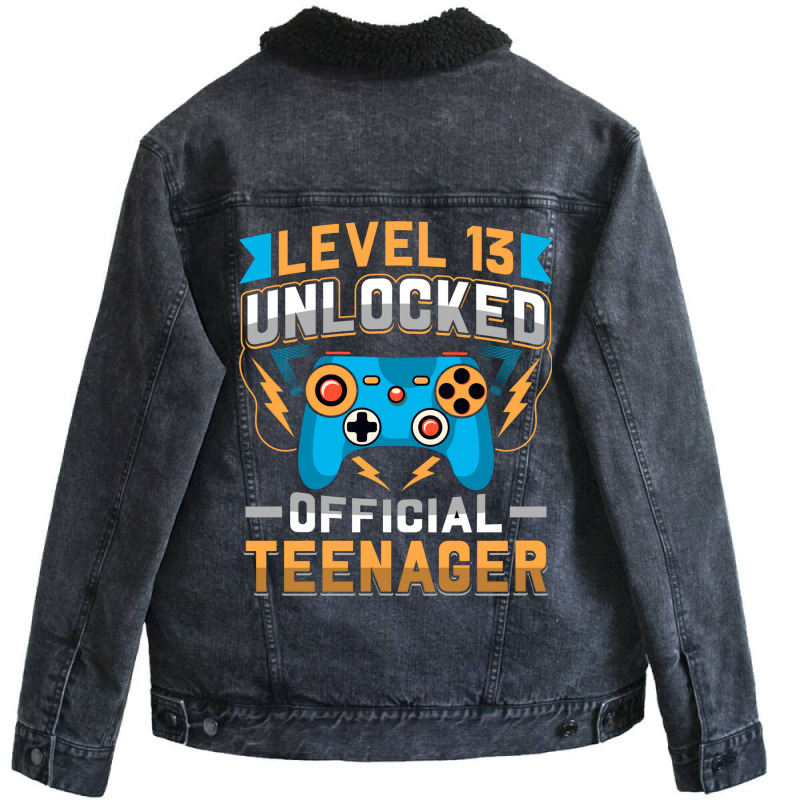 Vector Level 13 Unlocked Official Teenager Tshirt Unisex Sherpa-lined Denim Jacket | Artistshot