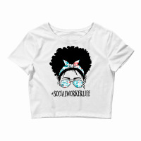 Social Worker Black Afro Messy Bun African America Crop Top | Artistshot