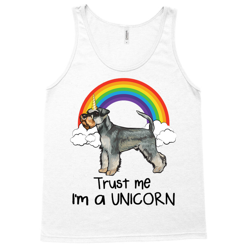 Rainbow Miniature Schnauzer Trust Me Im A Unicorn  Tank Top by AleaAlmondz | Artistshot