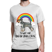 Rainbow Miniature Schnauzer Trust Me Im A Unicorn  Classic T-shirt | Artistshot