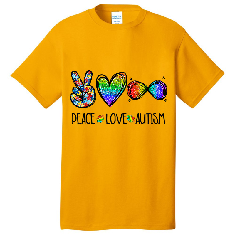 Peace Love Infinity Symbol Cute Autism Awareness G Basic T-shirt by LamiyaAlejo | Artistshot