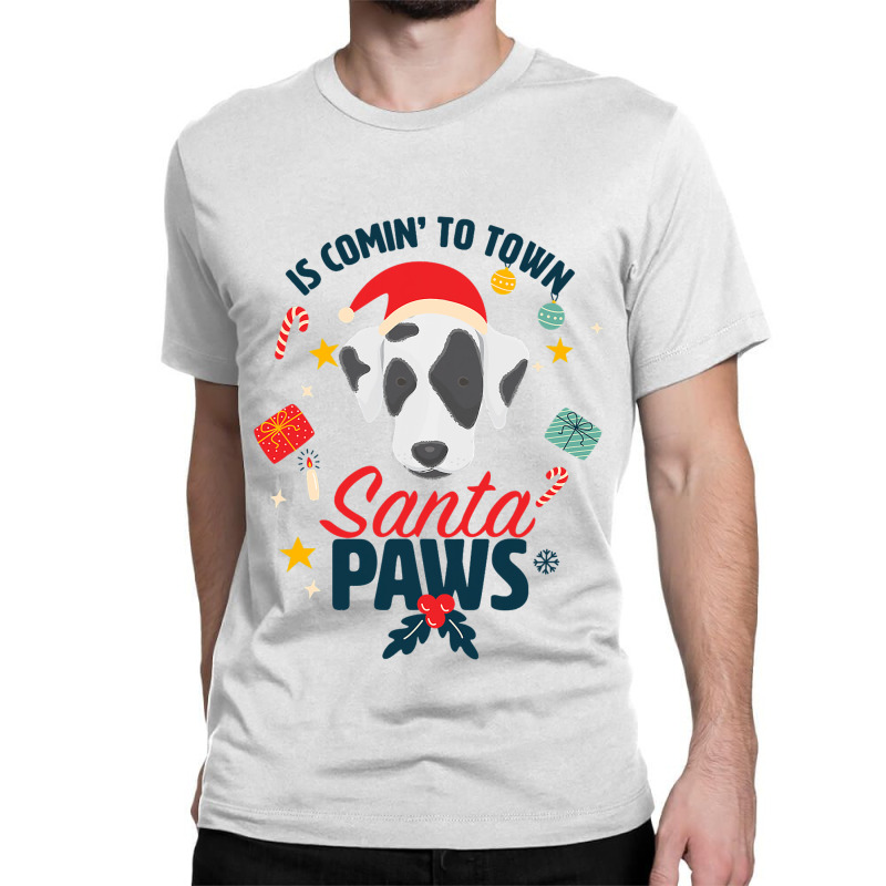 Santa Paws Cute Dalmatian Santa Claus For Christma Classic T-shirt | Artistshot