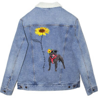 Staffordshire Bull Terrier My Friends My Sunshine Unisex Sherpa-lined Denim Jacket | Artistshot