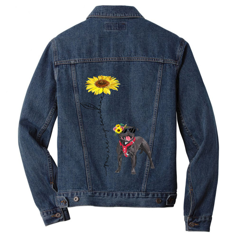 Staffordshire Bull Terrier My Friends My Sunshine Men Denim Jacket by RaiyaHored | Artistshot