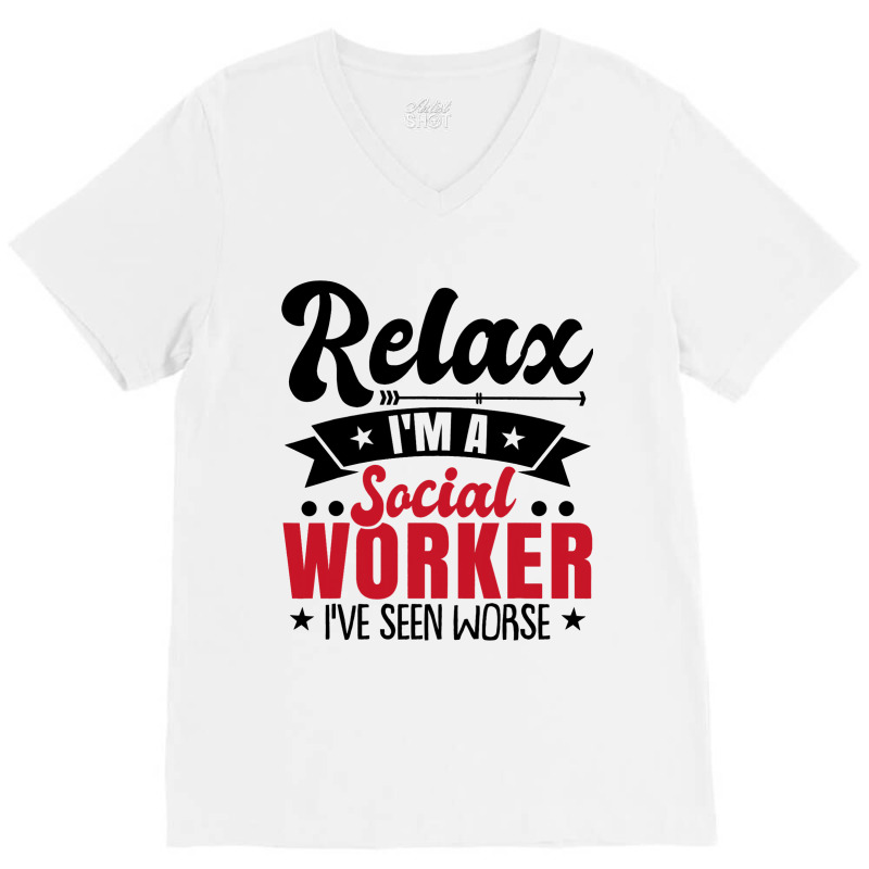 Social Worker Funny V-Neck Tee by YadrielCarballo | Artistshot