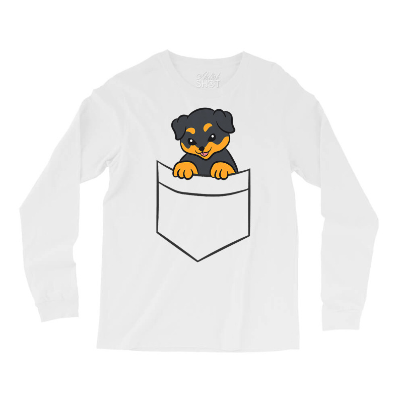 Rottweiler Dog In A Pocket Cute Pocket Rottweiler Long Sleeve Shirts | Artistshot