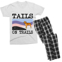 Staffordshire Bull Terrier Tails On Trails Funny D Men's T-shirt Pajama Set | Artistshot