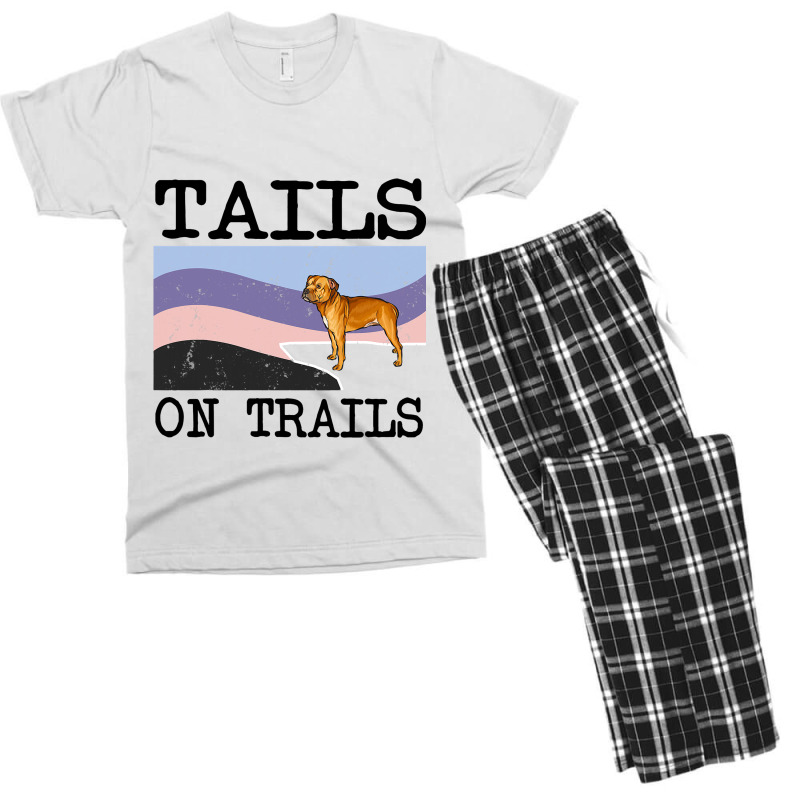 Staffordshire Bull Terrier Tails On Trails Funny D Men's T-shirt Pajama Set | Artistshot