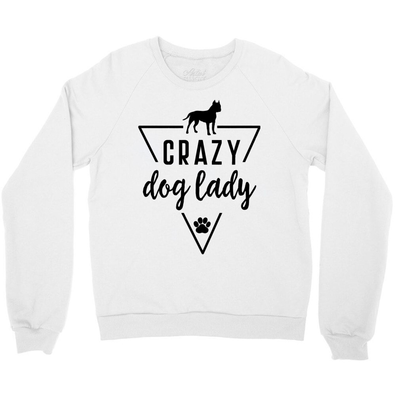 Staffordshire Crazy Dog Lady Mom Paw Print Puppy C Crewneck Sweatshirt | Artistshot