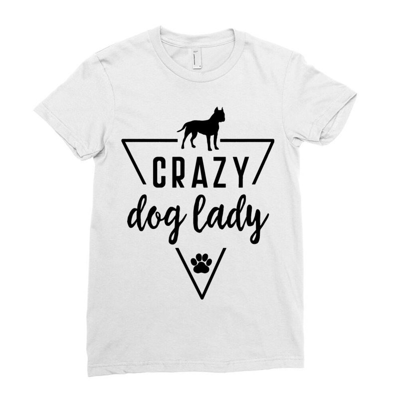 Staffordshire Crazy Dog Lady Mom Paw Print Puppy C Ladies Fitted T-Shirt by VailNatale | Artistshot