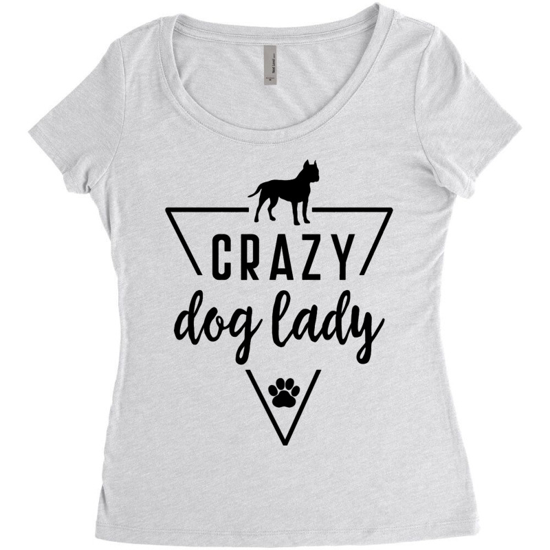 Staffordshire Crazy Dog Lady Mom Paw Print Puppy C Women's Triblend Scoop T-shirt by VailNatale | Artistshot