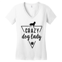 Staffordshire Crazy Dog Lady Mom Paw Print Puppy C Women's V-neck T-shirt | Artistshot