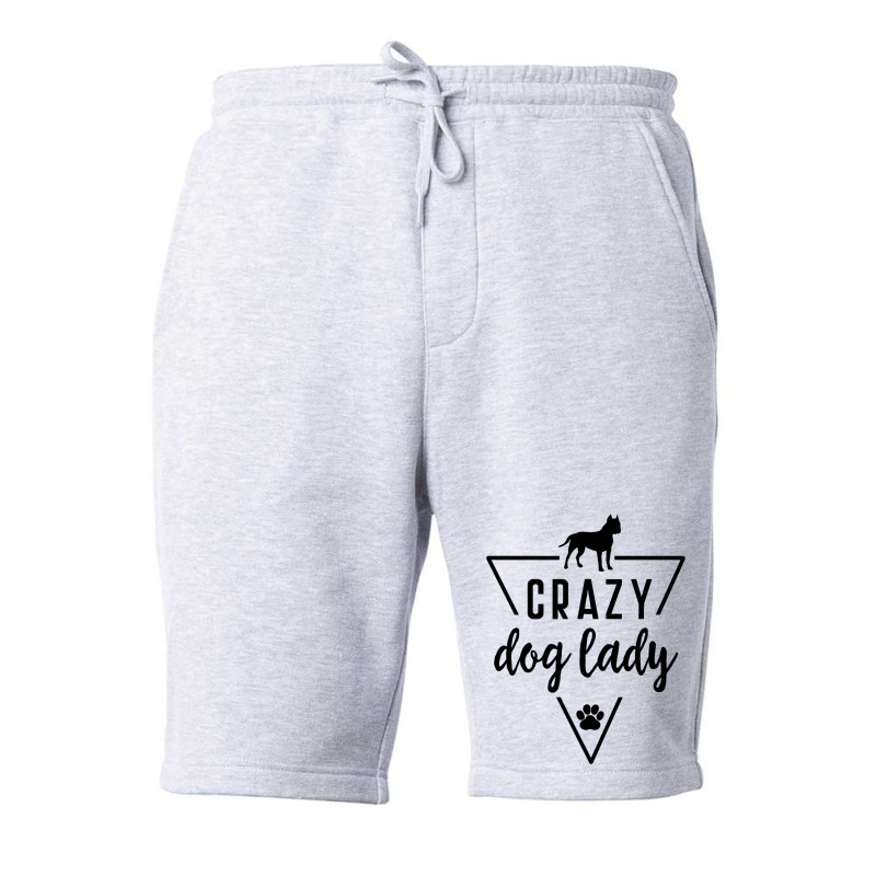 Staffordshire Crazy Dog Lady Mom Paw Print Puppy C Fleece Short | Artistshot