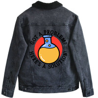 Problem Solution Solving Science Chemist Scientist Unisex Sherpa-lined Denim Jacket | Artistshot