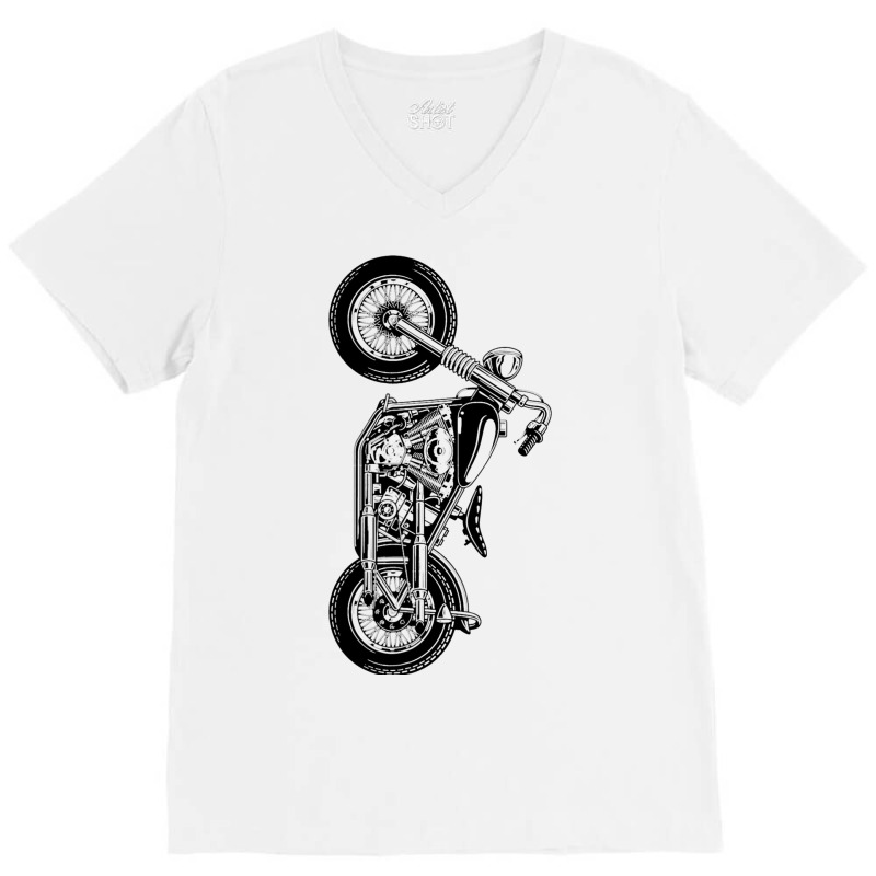 Retro Vintage Motorcyclist Shirt Motorcross Biker  V-neck Tee | Artistshot