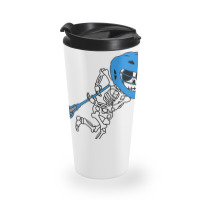 Skeleton Goalie Stick Halloween Funny Lacrosse Eas Travel Mug | Artistshot