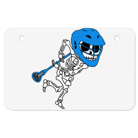 Skeleton Goalie Stick Halloween Funny Lacrosse Eas Atv License Plate | Artistshot