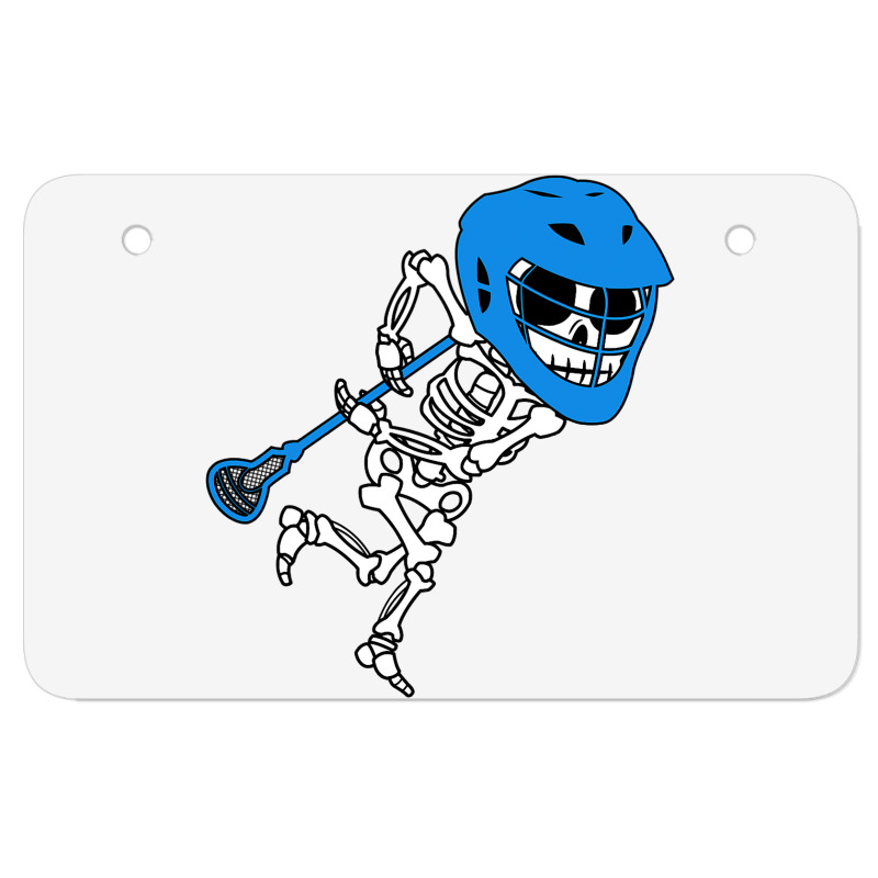 Skeleton Goalie Stick Halloween Funny Lacrosse Eas Atv License Plate | Artistshot