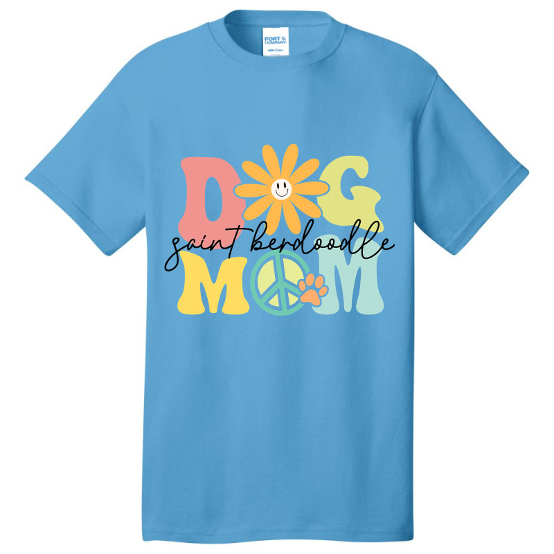 Saint Berdoodle Groovy Dog Mom Women Pet Lover Basic T-shirt | Artistshot