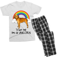 Rainbow Staffordshire Bull Terrier Trust Me Im A U Men's T-shirt Pajama Set | Artistshot