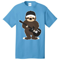 Sloth Guitar Band Member Animal Music Shirt Basic T-shirt | Artistshot